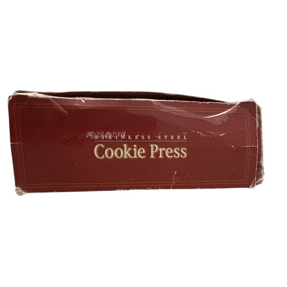 Vintage Williams Sonoma Stainless Steel Cookie Press 18 Disks 6 Decorating Tips - Picture 4 of 13